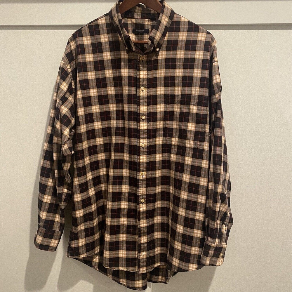 Burberry London Shirt Mens XL Nova Check Gitman Bros Button Up Vintage USA Made